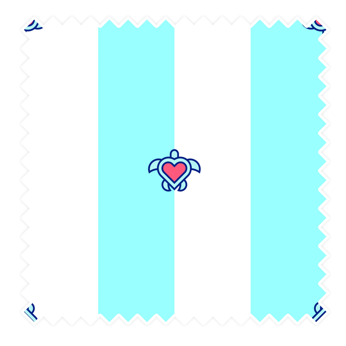 Nachhaltige Badehose aus recyceltem Material – Muster Turtles love lines von Noah*s Ocean.