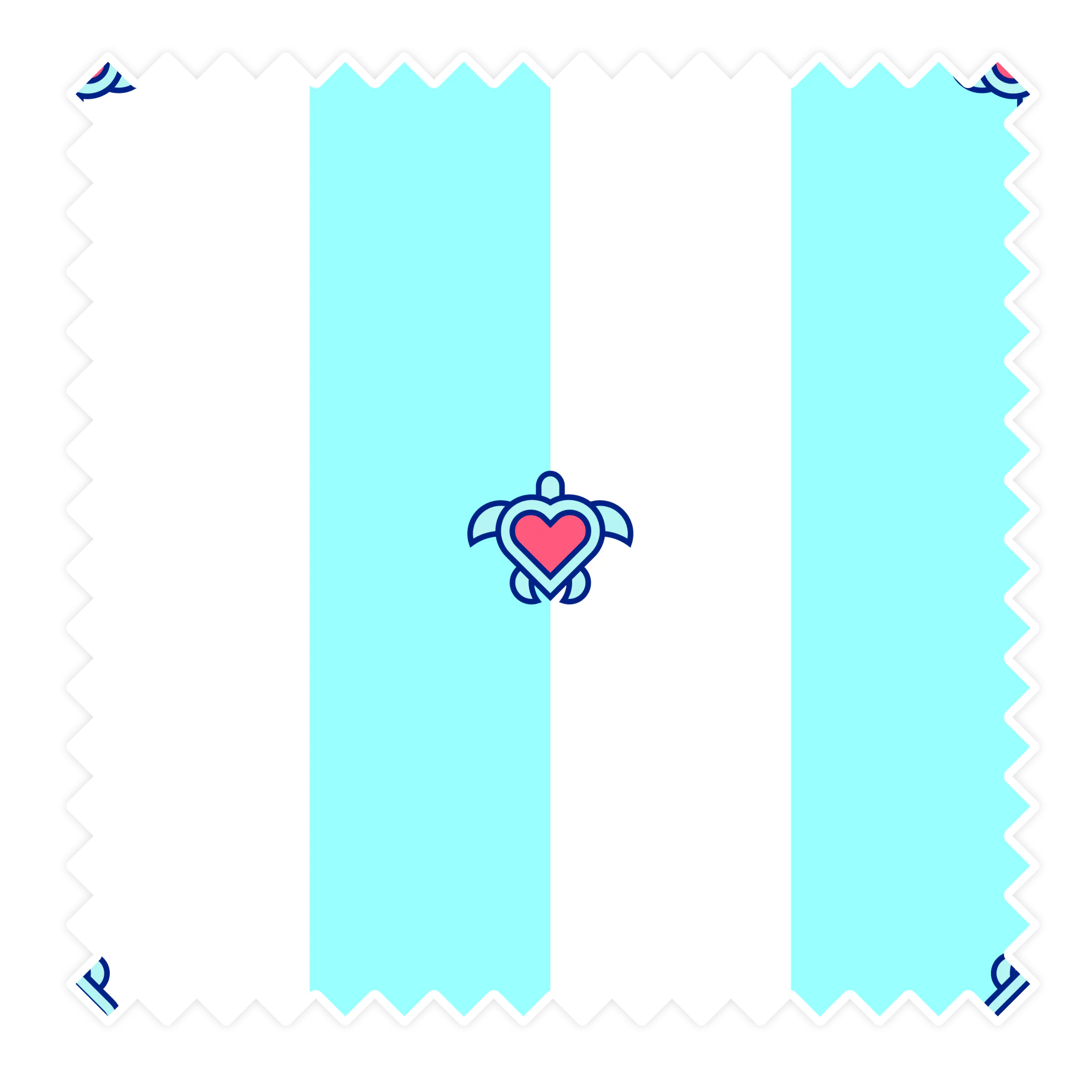 Nachhaltige Badehose aus recyceltem Material – Muster Turtles love lines von Noah*s Ocean.