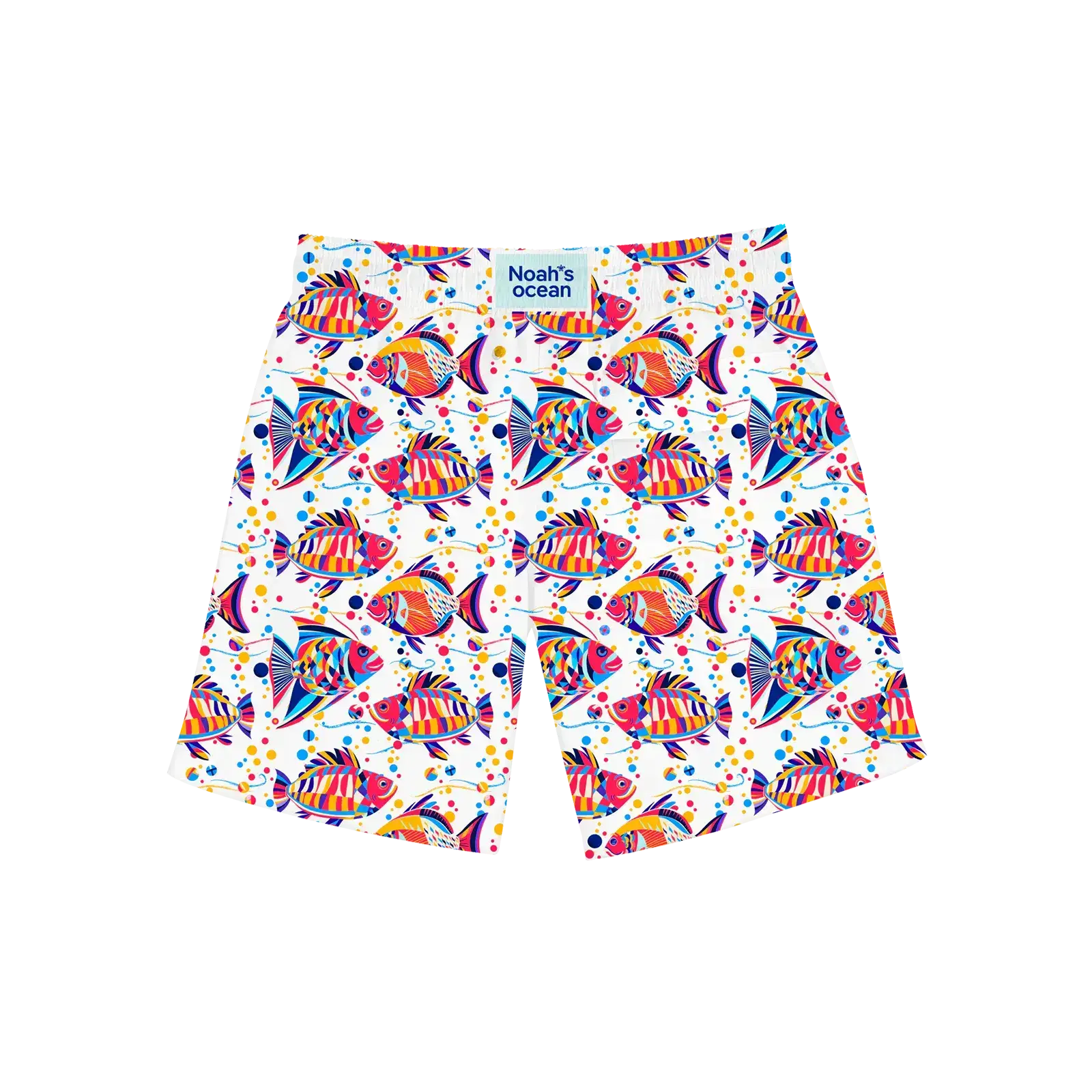 Nachhaltige Herren-Badehose aus recyceltem Material – Modell Funky Fish von Noah*s Ocean.