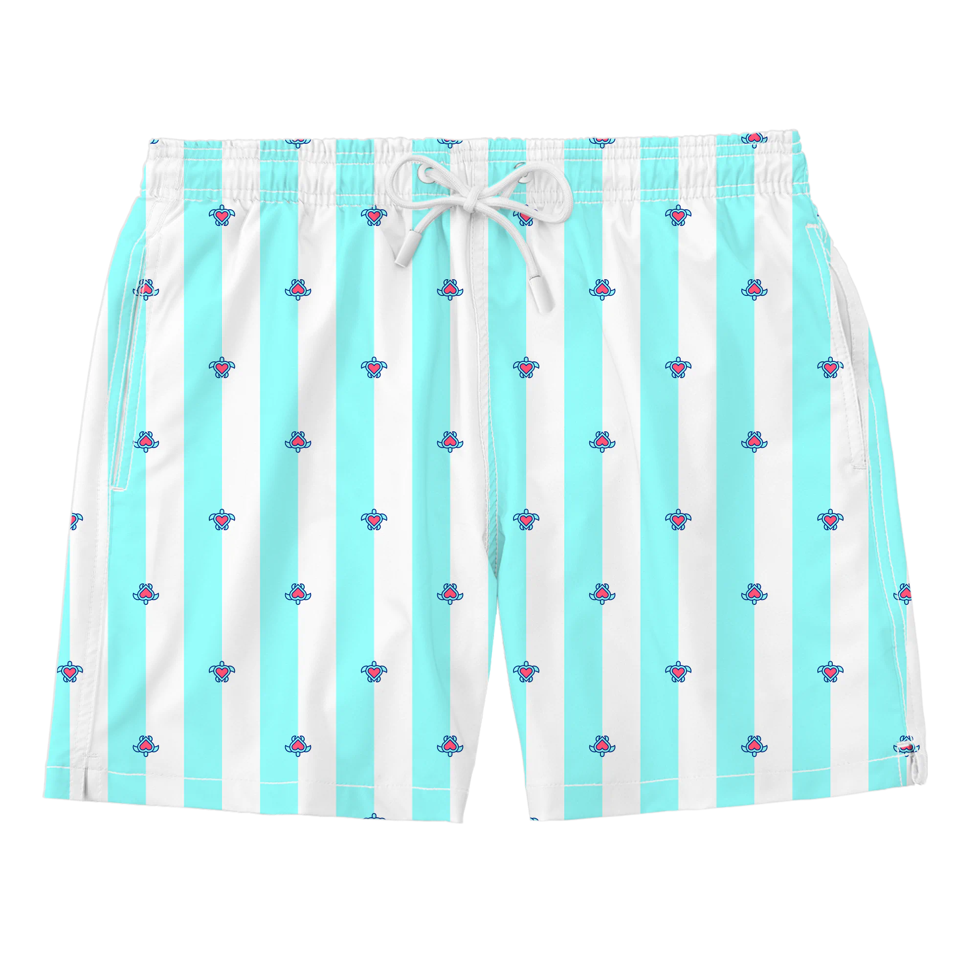 Nachhaltige Herren-Badehose aus recyceltem Material – Modell Turtles love lines von Noah*s Ocean.