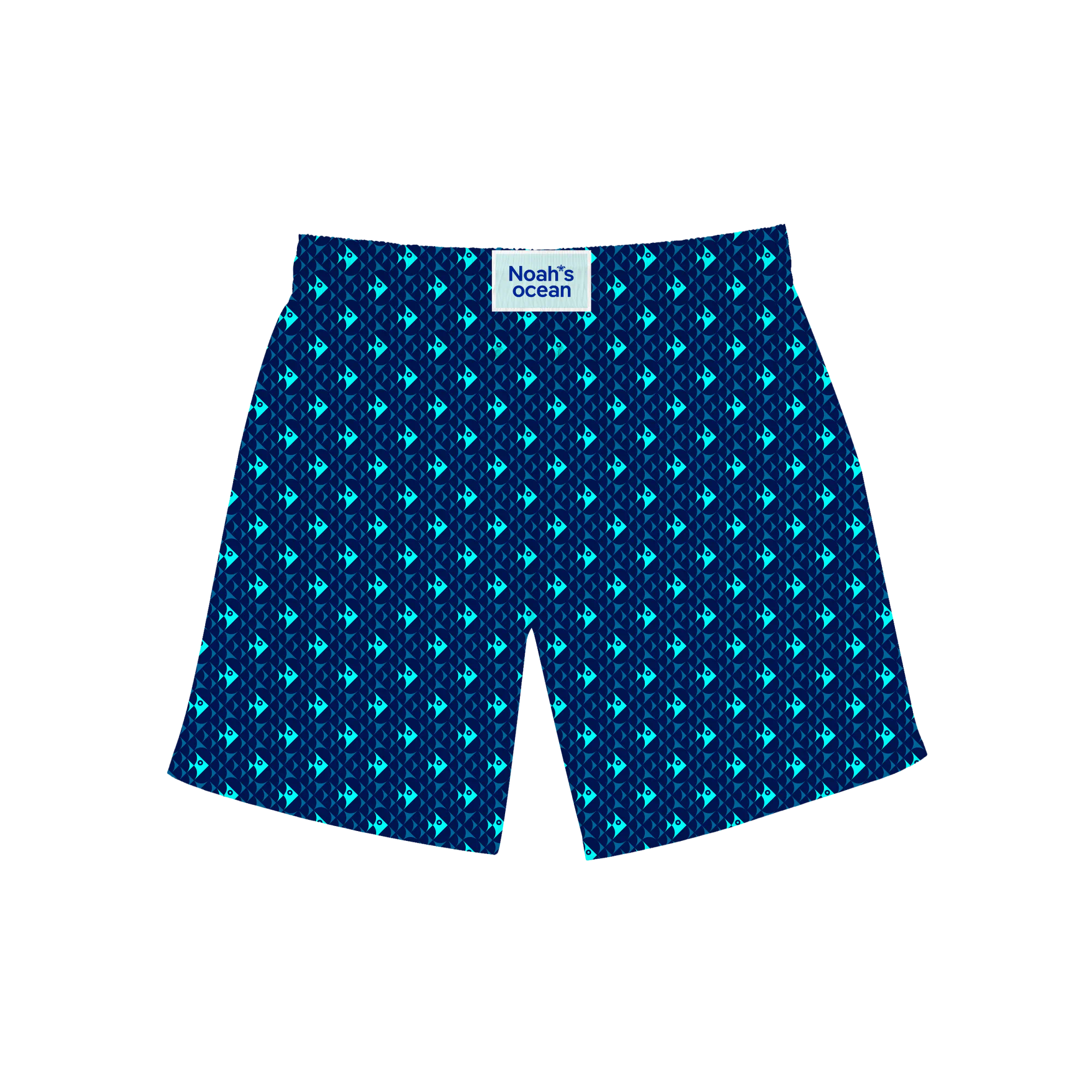 Nachhaltige Kinder-Badehose aus recyceltem Material – Modell Gorgeous GeoFish von Noah*s Ocean.