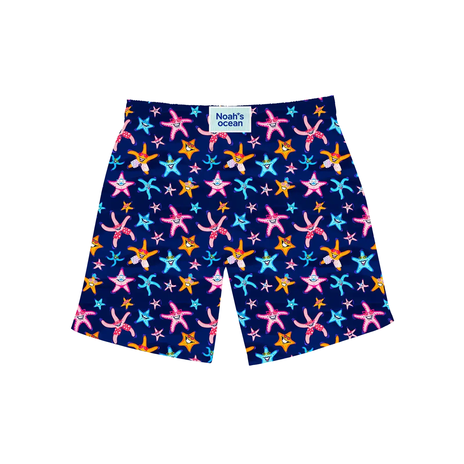 Nachhaltige Kinder-Badehose aus recyceltem Material – Modell Super Starfish von Noah*s Ocean.