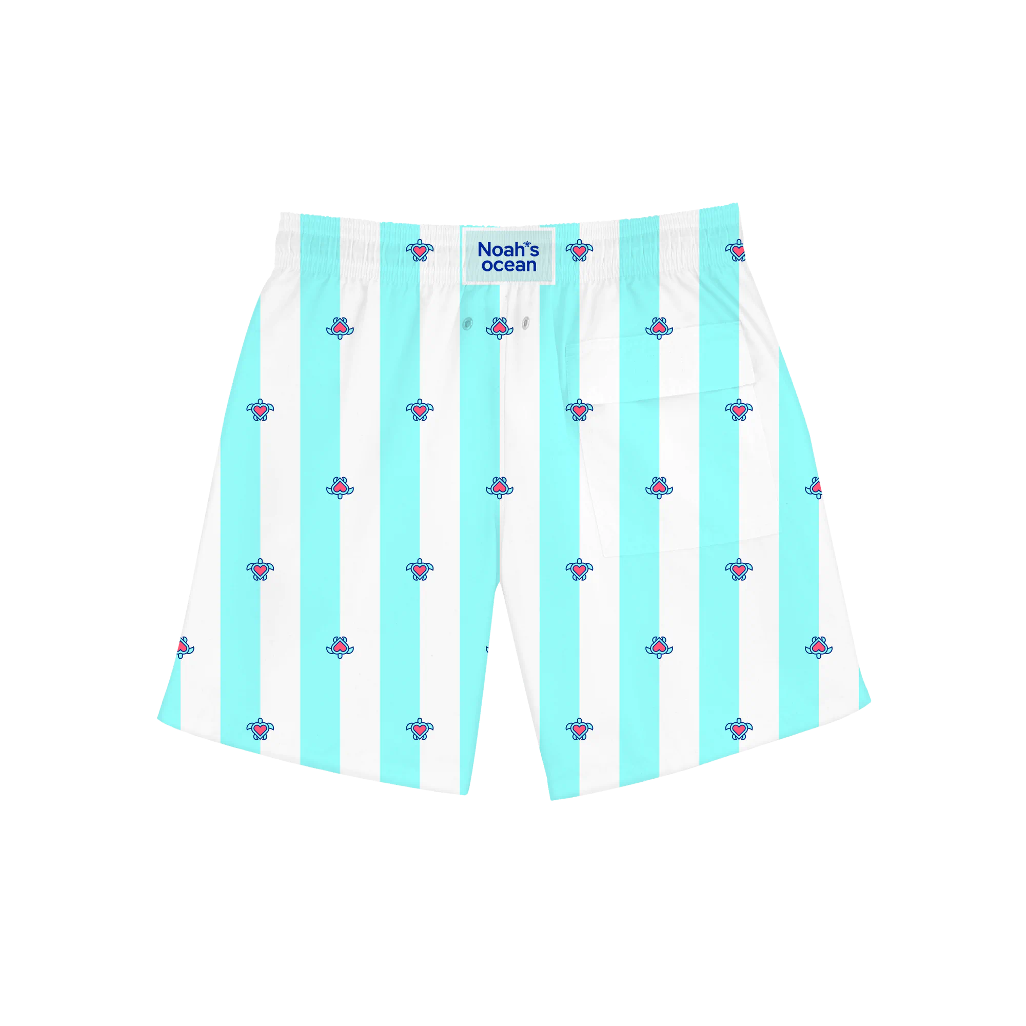 Nachhaltige Kinder-Badehose aus recyceltem Material – Modell Turtles love lines von Noah*s Ocean.