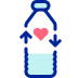 Bottle icon with heart – Around seven recycled PET bottles are used for one Noah*s Ocean swim short