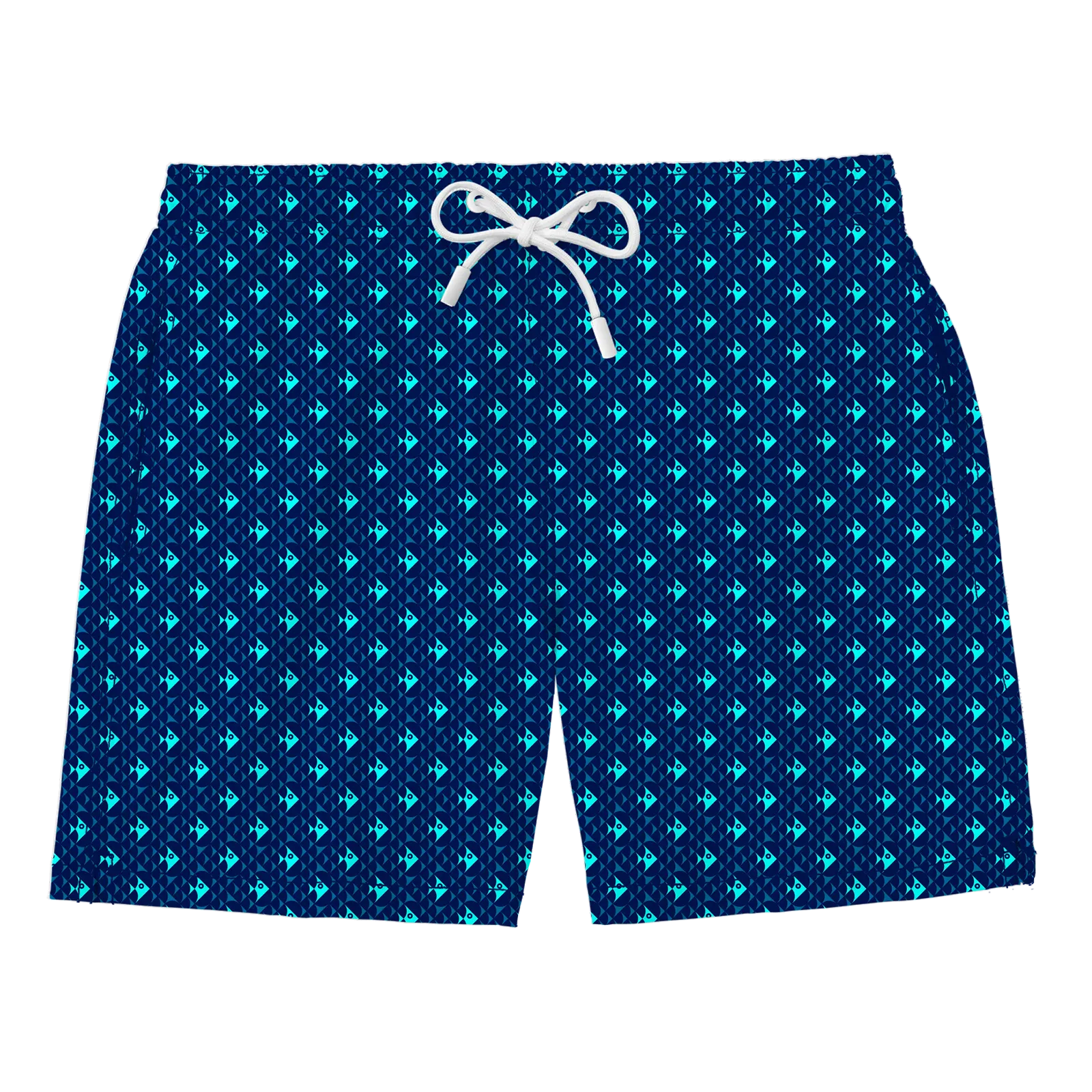 Nachhaltige Herren-Badehose aus recyceltem Material – Modell Gorgeous GeoFish von Noah*s Ocean.